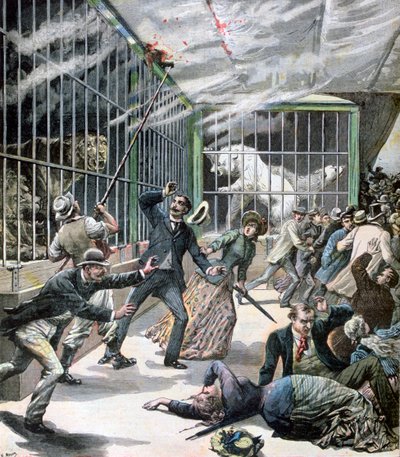 Incidenten vid menageriet, Montceau-les-Mines, Frankrike, 1891 av Henri Meyer