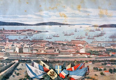 Hamnen i Toulon, 1893 av Henri Meyer