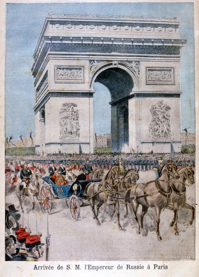 Tsar Nicholas II anländer till Paris 1896 av Henri Meyer
