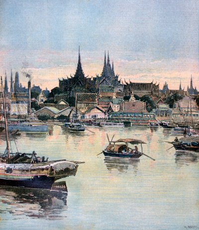 Utsikt över Bangkok, 1893 av Henri Meyer