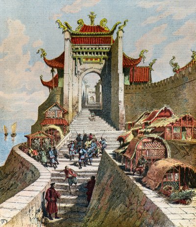 Utsikt över Shanghai-porten av Henri Meyer