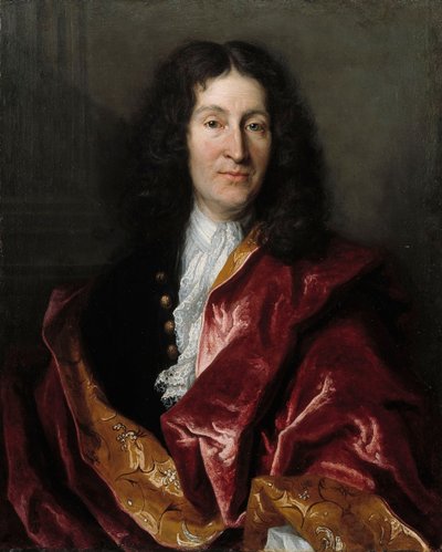 Porträtt av Jean de La Fontaine 1621-1695, 1699. av Henri Millot
