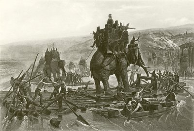 Hannibal korsar Rhône (gravyr) av Henri Paul Motte