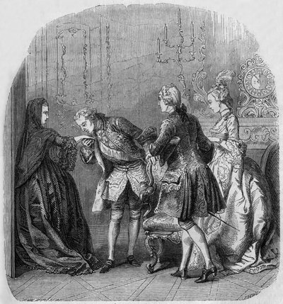 Prinsessan av Lamballe, kung Ludvig XV, Ludvig de Richelieu, grevinnan Jeanne du Barry av Henri Philippoteaux