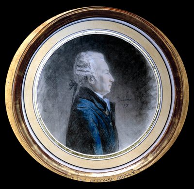 Porträtt av Louis Hercule Timoleon de Cosse (Cosse-Brissac) (1734-1792), hertig av Brissac. Han är Frankrikes store korgmakare och guvernören i Paris vid tiden för den franska revolutionen. Akvarell tillskriven Henri Pierre Danloux (1753-1809). 1791 av Henri Pierre (attr. to) Danloux