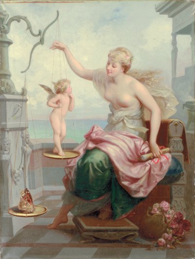 Väger Cupid mot en fjäril av Henri Pierre Picou
