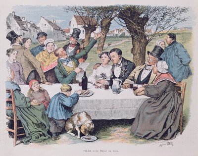 Bröllopsfest, slutet av artonhundratalet av Henri Pille