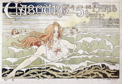 Cabourg på 5 h från Paris - Reklamaffisch av Privat Livemont av Henri Henri Antoine Théodore Livemont