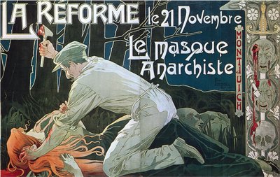 Reformationen den 21 november, den anarkistiska masken, 1897 av Henri Henri Antoine Théodore Livemont