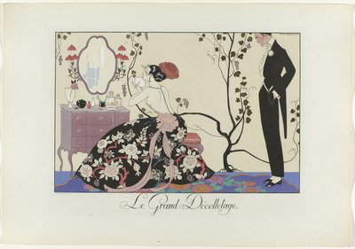 Joie de vivre: Dagens lycka eller Graces à la Mode The Great Decolletage (titel på objekt) The Happiness of the Day eller Fashionable Graces (serietitel) av Henri Reidel