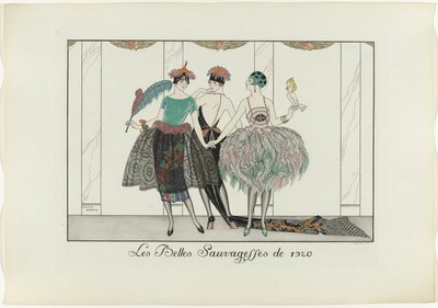 The Beautiful Savages of 1920 (titel på objekt) The Happiness of the Day eller Fashionable Graces (serietitel) av Henri Reidel