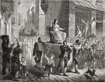 Processionen av förnuftets gudinna, 10 november 1793, från 