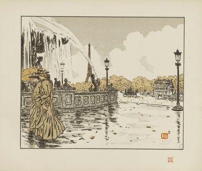 Från Place de la Concorde [De trettiosex vyerna över Eiffeltornet] av Henri Rivière