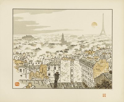 Från rue des Abbesses [De trettiosex vyerna över Eiffeltornet] av Henri Rivière
