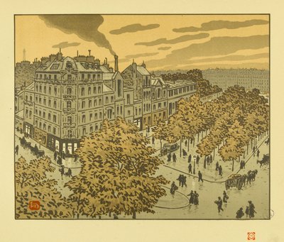Från Boulevard de Clichy [De trettiosex vyerna över Eiffeltornet] av Henri Rivière