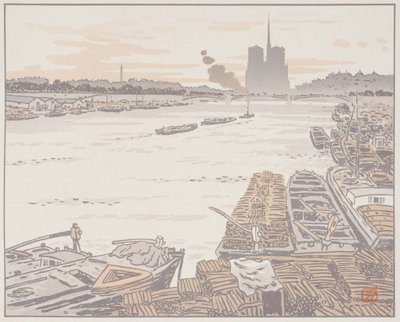Från Austerlitzbron [De trettiosex vyerna över Eiffeltornet] av Henri Rivière