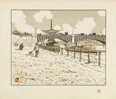 Från Grenelle-bron [De trettiosex vyerna av Eiffeltornet] av Henri Rivière