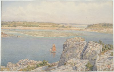 Trieux mynning vid Île à Bois, Loguivy av Henri Rivière