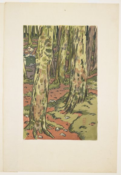 Tvättstuga i skogen i Loguivy av Henri Rivière