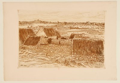 [Byn på Île de Bréhat] av Henri Rivière