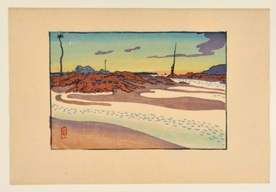 [Sjömärkena: La Bouche, Chéruette och viken i skymningen] av Henri Rivière