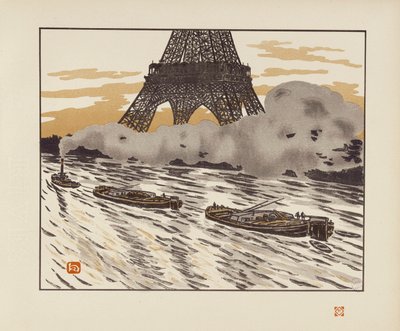 Fartygen [De trettiosex vyerna av Eiffeltornet] av Henri Rivière