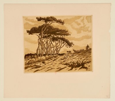 [Får, herde och hjord] av Henri Rivière