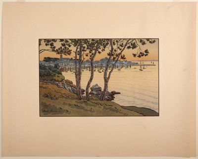 Hamnen i Douarnenez, Bretagne av Henri Rivière
