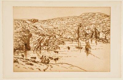 Segelbåt i en vik av Henri Rivière