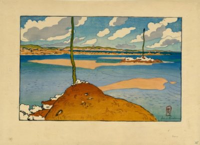 Chéruette-fyren vid lågvatten (Saint-Briac) av Henri Rivière
