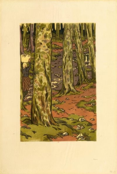 Tvättstuga i skogen i Loguivy av Henri Rivière