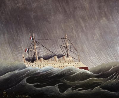 Båt i tempestaden. Artist: HENRI ROUSSEAU. Museum: NATIONALMUSEUM PARIS FRANKRIKE av Henri Rousseau