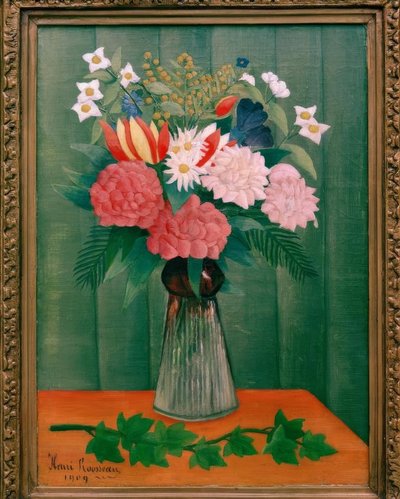 Blombukett på en murgröna av Henri Rousseau