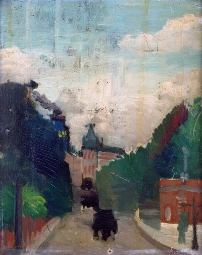 Skiss, utsikt över Metropolitan Palace av Henri Rousseau
