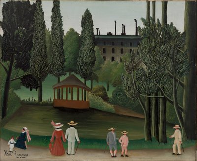 Utsikt över Montsouris Park, kiosken av Henri Rousseau