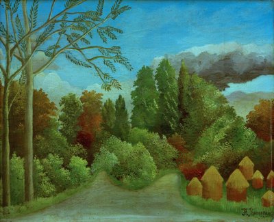 Utsikt över stranden av Oise av Henri Rousseau