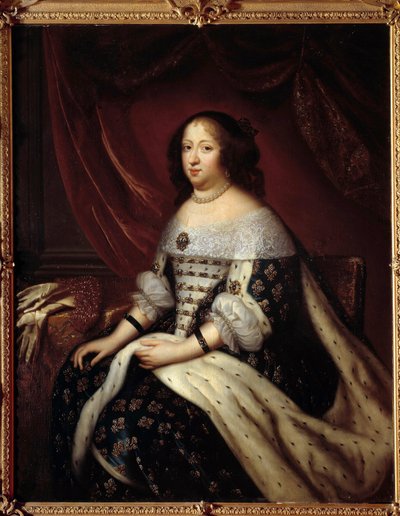 Porträtt av Frankrikes drottning Anne av Österrike (1601-1666) Målning av Henri Testelin (1616-1695) 1600-tal Privatsamling av Henri Testelin