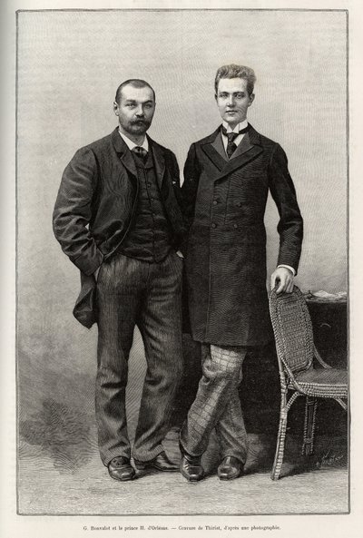 Porträtt av upptäcktsresande Gabriel Bonvalot (1853-1933), författare till berättelsen och prins Henri d