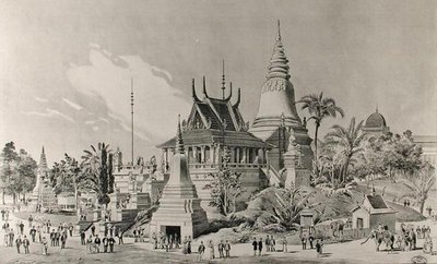 Det kambodjanska palatset på Trocadero, den universella utställningen 1900 av Henri Toussaint