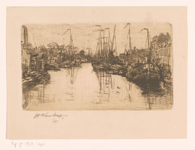 Stadskanalen av Henri Wouters (signed by artist)