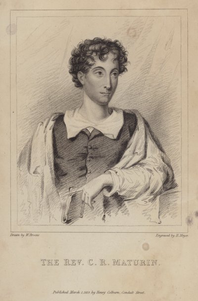 Charles Robert Maturin, irländsk protestantisk präst; romanförfattare och dramatiker av Henri after Meyer