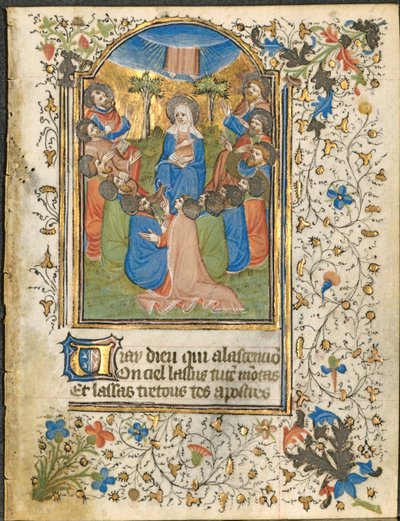 The Ascension: Leaf from a Book of Hours (4 av 6 utskurna löv) av Henri d