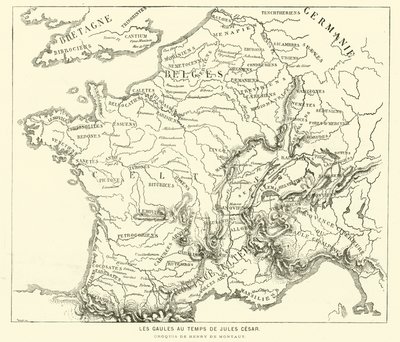 Gallernas land under Julius Caesars tid (gravyr) av Henri de (after) Montaut