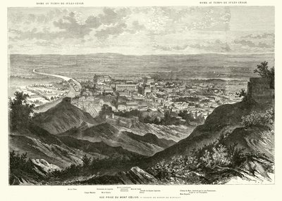 Rom sett från Caelian Hill på Julius Caesars tid (gravyr) av Henri de (after) Montaut