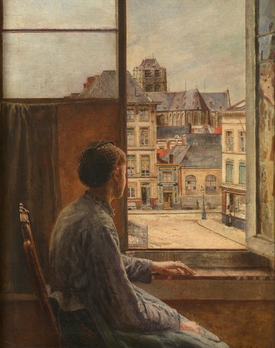 Teniersplace i Antwerpen (olja på duk) av Henri de Braekeleer