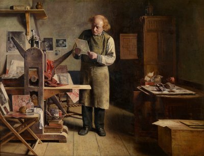 Plåtskrivaren (olja på duk) av Henri de Braekeleer