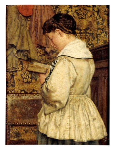 Kvinna som läser (olja på duk) av Henri de Braekeleer