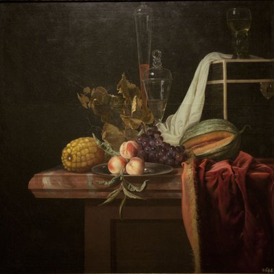 Stilleben med glas och frukter, ca 1675 av Henri de Fromantiou