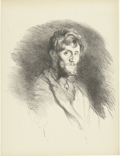 Portret van man sätter baard Porträtt av en skäggig man The Trial (serietitel) av Henri de Groux