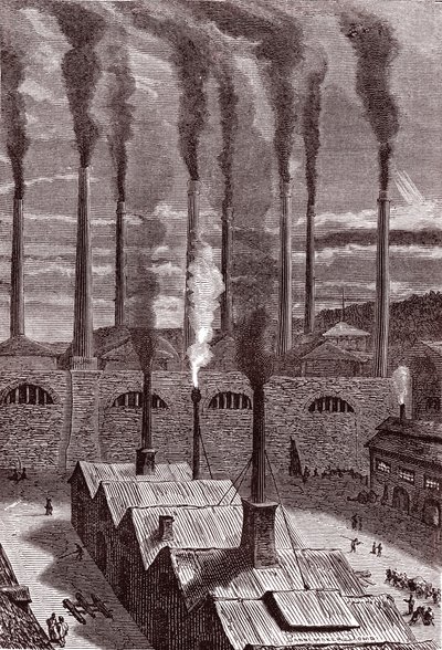 Bigs vapenfabrik i Goldspring, nära New York av Henri de Montaut